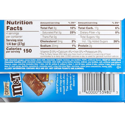 M&M's Crispy Milk Chocolate Bar 3.9oz