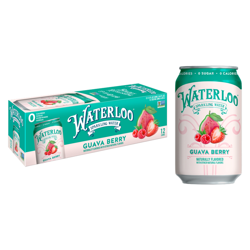 Waterloo Guava Berry Sparkling Water 12pk 12oz Cans