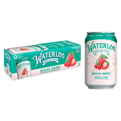 Waterloo Guava Berry Sparkling Water 12pk 12oz Cans