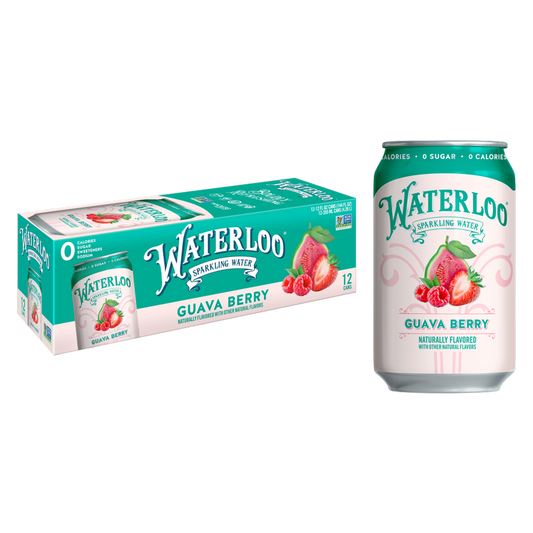 Waterloo Guava Berry Sparkling Water 12pk 12oz Cans