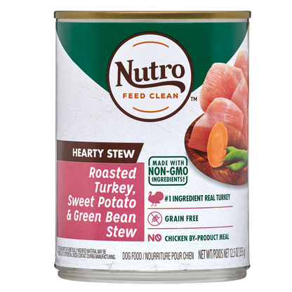 Nutro Hearty Stews Roasted Turkey, Sweet Potato & Green Bean Stew Canned Wet Dog Food 12.5oz