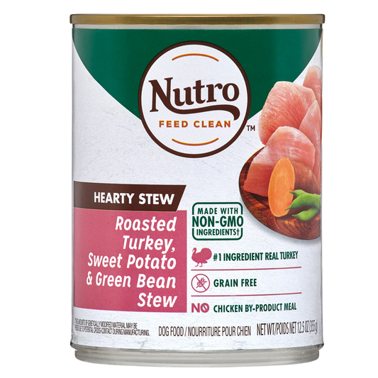 Nutro Hearty Stews Roasted Turkey, Sweet Potato & Green Bean Stew Canned Wet Dog Food 12.5oz