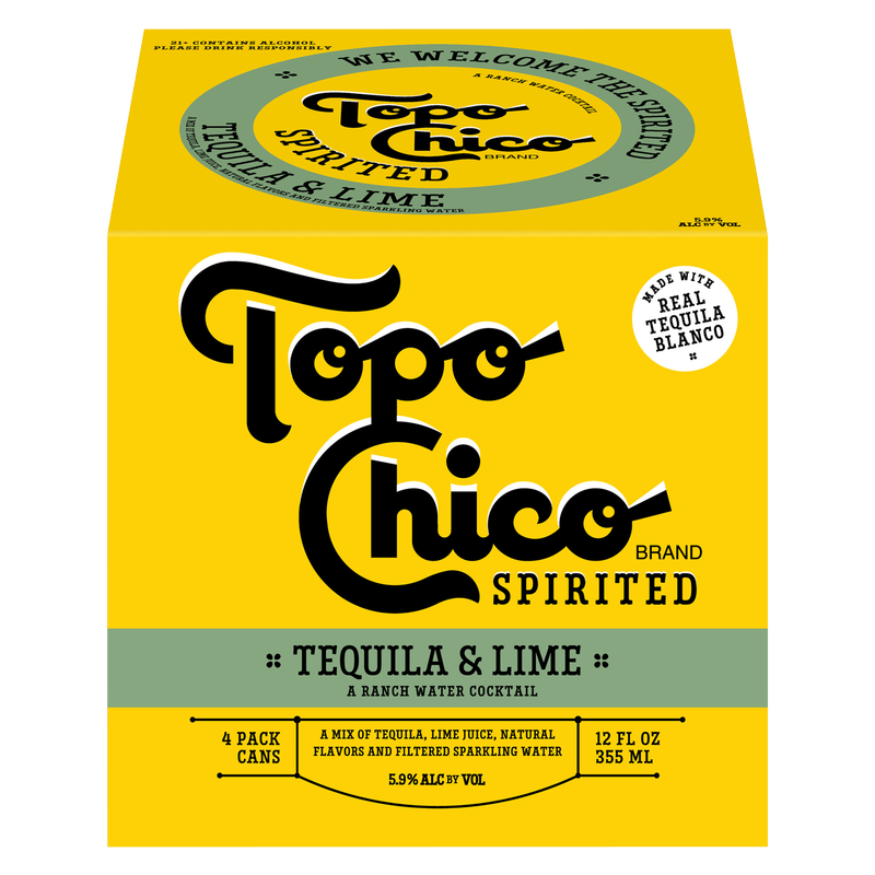 Topo Chico Spirited Tequila & Lime 4pk 12oz cans 5.9% ABV