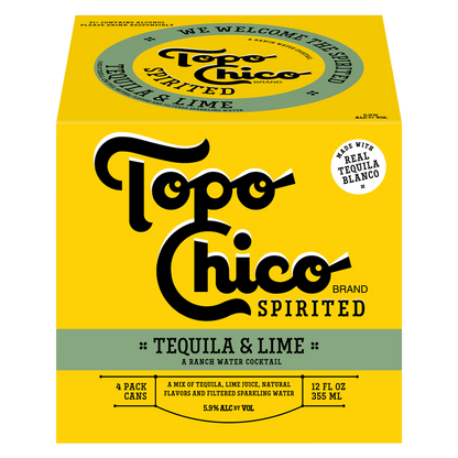Topo Chico Spirited Tequila & Lime 4pk 12oz cans 5.9% ABV