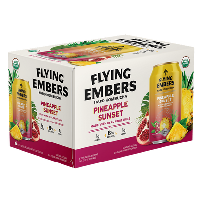 Flying Embers Pineapple Sunset Hard Kombucha 6pk 12oz Can 8.0% ABV