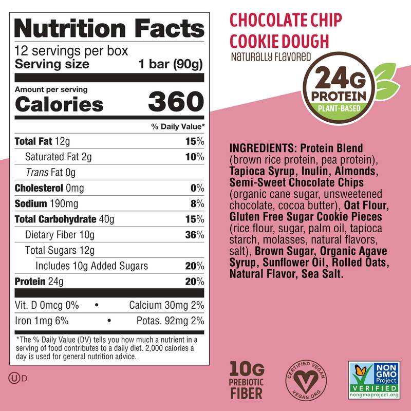 Lenny & Larry’s Chocolate Chip Cookie Dough Protein Big Bar, 3.17oz