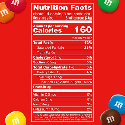 M&M's Minis Peanut Butter Candy Resealable Bag, 15 oz