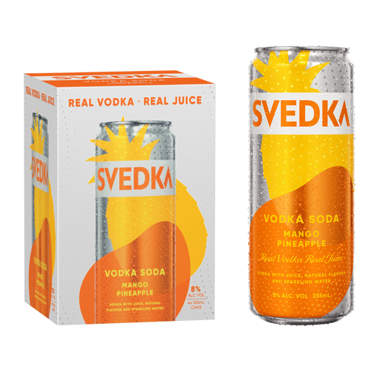 Svedka Mango Pineapple Vodka Soda 4pk 12oz Can 8% ABV
