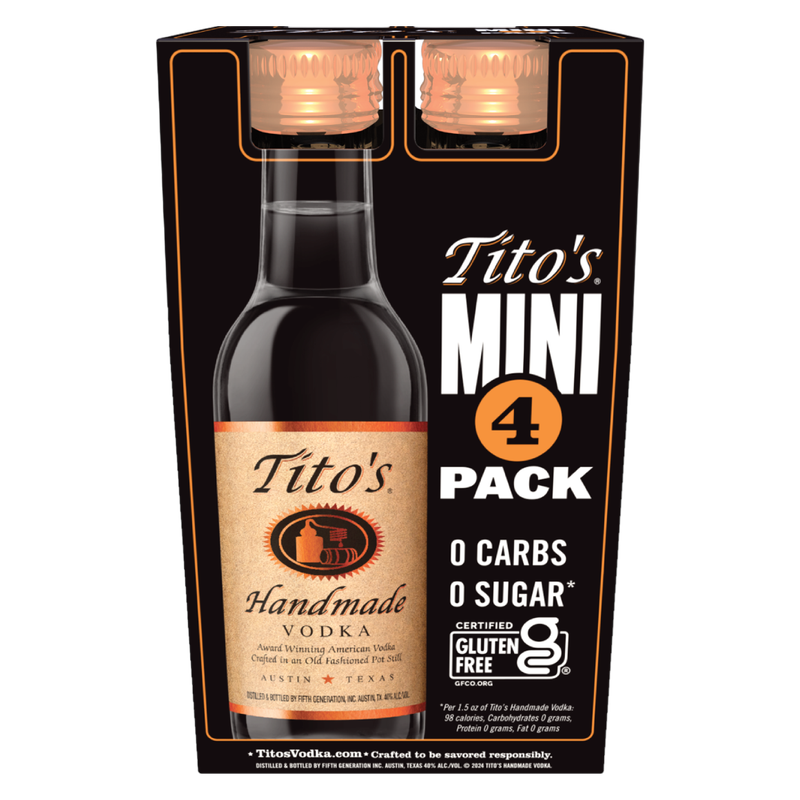 Tito’s Handmade Vodka 4pk 50ml (80 Proof)