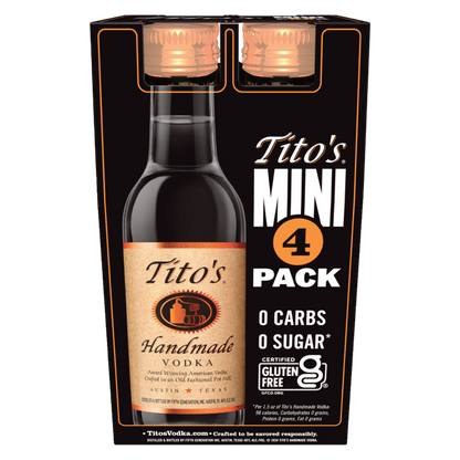 Tito’s Handmade Vodka 4pk 50ml (80 Proof)