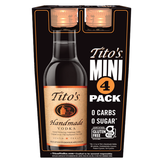 Tito’s Handmade Vodka 4pk 50ml (80 Proof)
