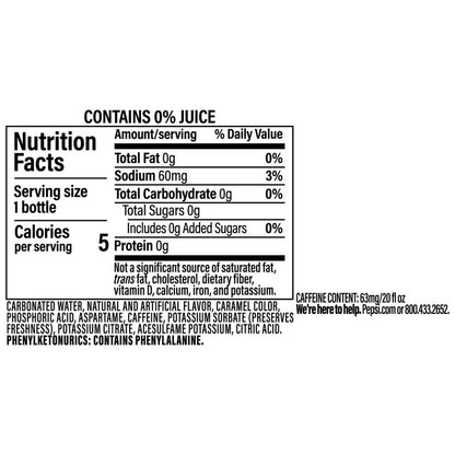 Pepsi Zero Sugar Wild Cherries & Cream 20oz Btl