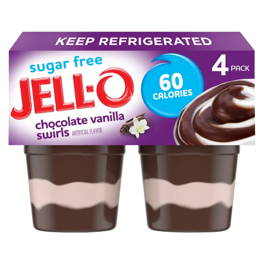 Jell-O Chocolate Vanilla Swirls Sugar Free Pudding Cups - 4ct/14.5oz