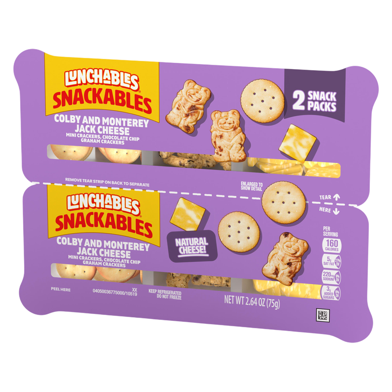 Lunchables Snackables Colby & Monterey Jack Cheese with Mini Crackers and Graham Crackers - 2ct