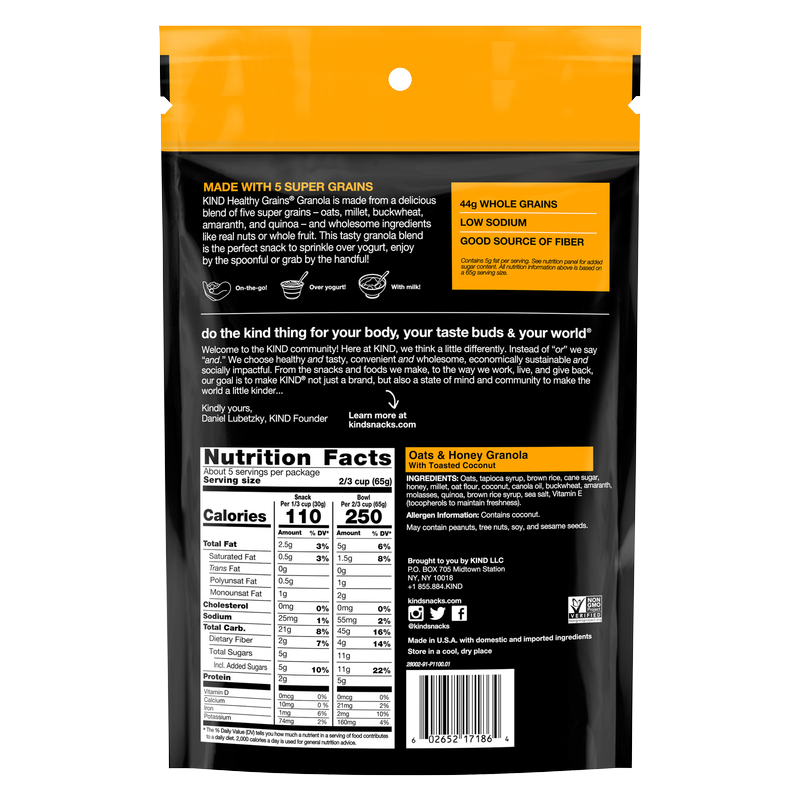 KIND Healthy Grains Granola Oats & Honey with Toasted Coconut 11oz