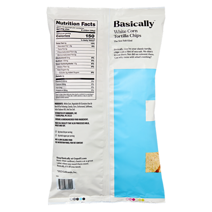 Basically Party Size Sea Salt White Corn Tortilla Chips 13oz