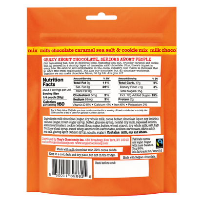 Tony's Chocolonely Lil Bits Milk Chocolate Caramel Sea Salt and Cookie Mix, 4oz