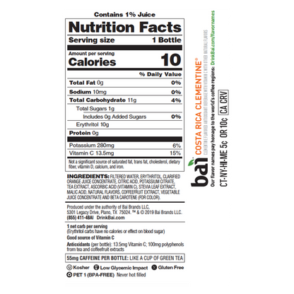 Bai Costa Rica Clementine Antioxidant Infused Water 18oz