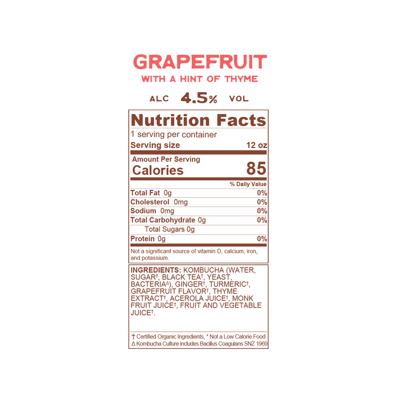 Flying Embers Grapefruit Hard Kombucha 6pk 12oz Can 4.5% ABV