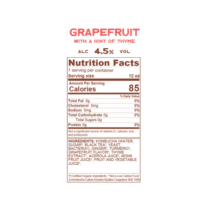 Flying Embers Grapefruit Hard Kombucha 6pk 12oz Can 4.5% ABV