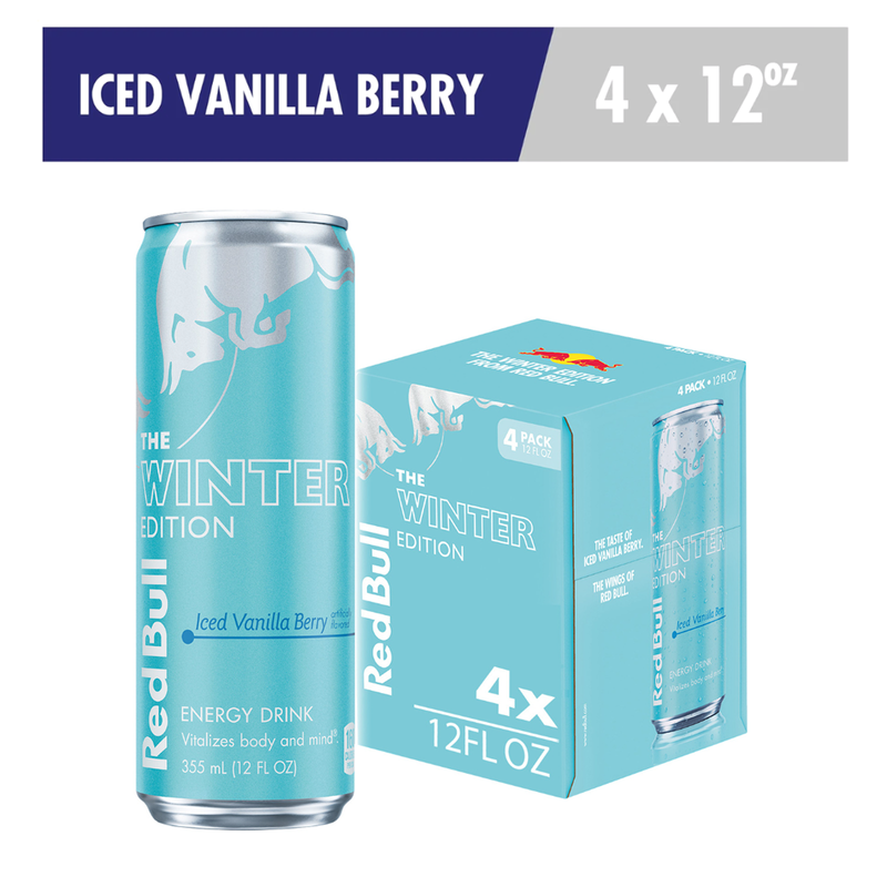 Red Bull Winter Edition Iced Vanilla Berry Energy Drink 4pk 12oz Can