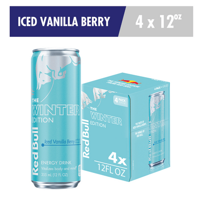 Red Bull Winter Edition Iced Vanilla Berry Energy Drink 4pk 12oz Can