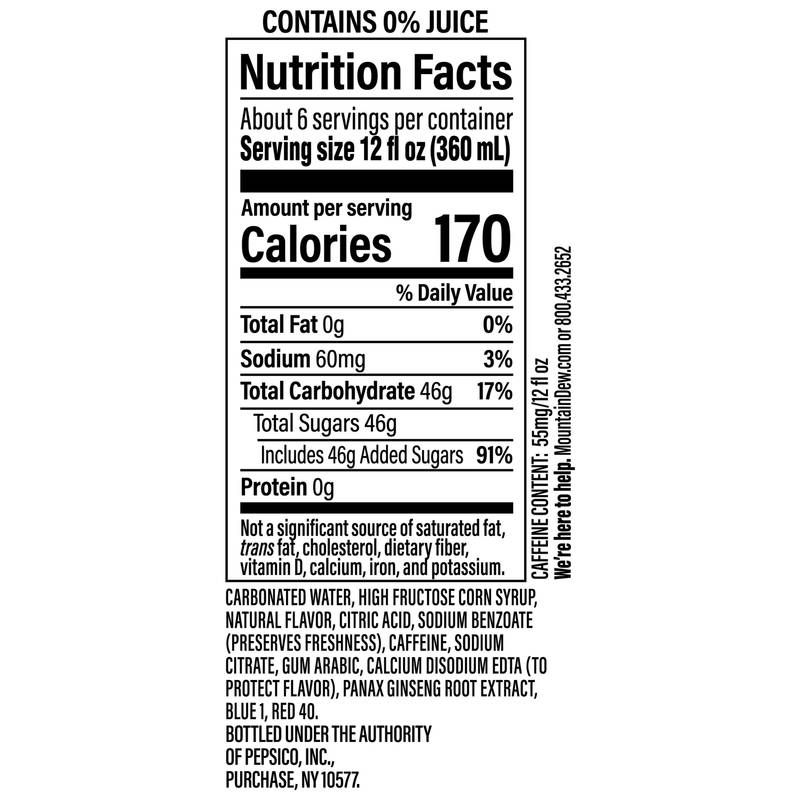 Mountain Dew Voltage Raspberry Citrus 2 Liter