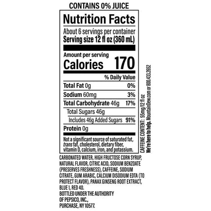 Mountain Dew Voltage Raspberry Citrus 2 Liter