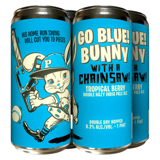 Paperback Brewing Go Blue! Bunny With A Chainsaw IPA 4pk 16oz Can 8.2% ABV