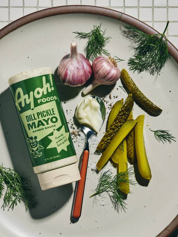 Ayoh! Dill Pickle Mayo Sando Sauce, 12oz. By Molly Baz