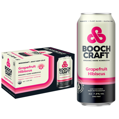 Booch Craft Kombucha Grapefruit Hibiscus 6pk 12oz Can