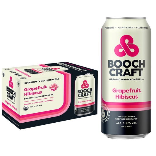 Booch Craft Kombucha Grapefruit Hibiscus 6pk 12oz Can