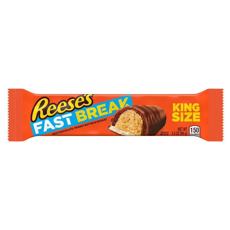 Reese's Fast Break Milk Chocolate Peanut Butter King Size Candy Bar 3.5oz