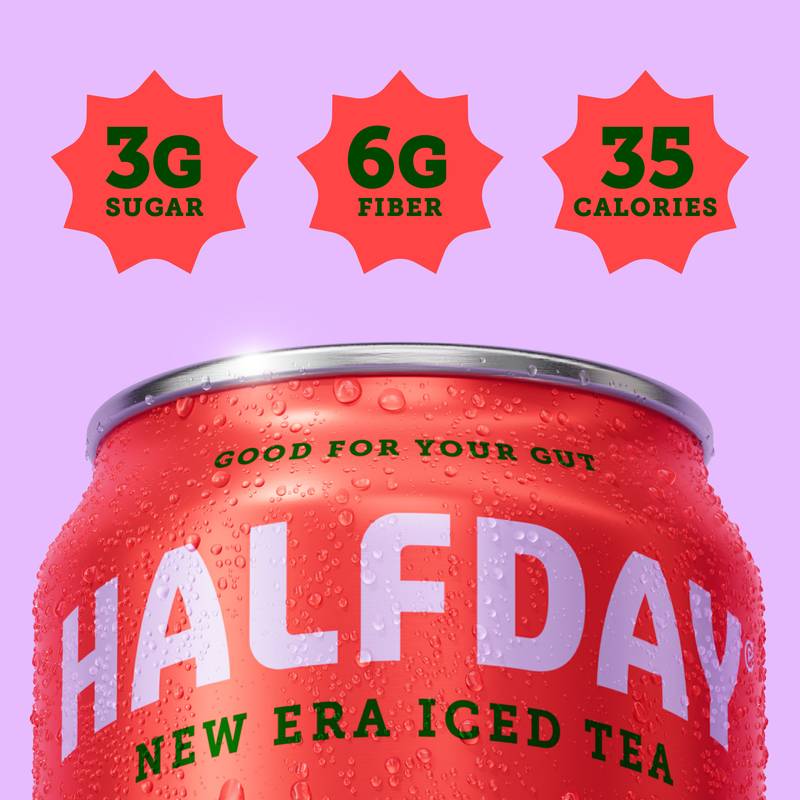 Halfday Raspberry Prebiotic Iced Tea 12oz Can