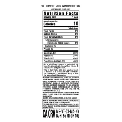 Monster Ultra Watermelon 16oz Can