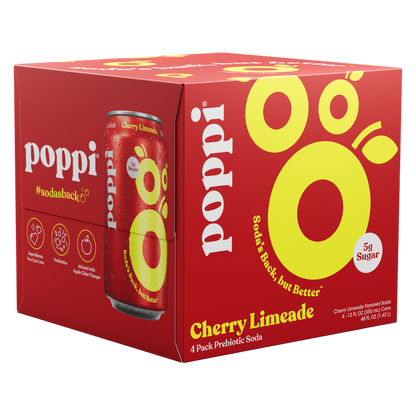 Poppi Prebiotic Cherry Limeade 4pk 12oz Can