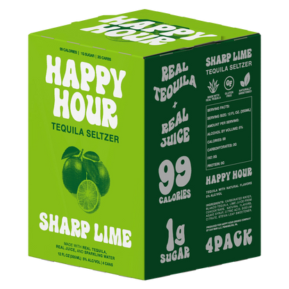 Happy Hour Tequila Sharp Lime Seltzer 4pk 12oz Can 5.0% ABV