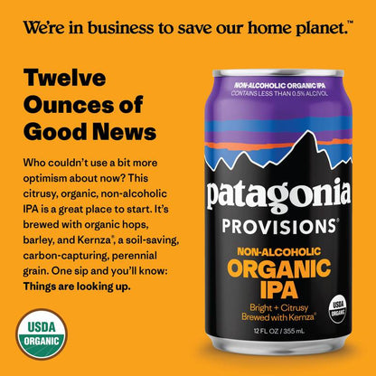 Patagonia Organic Non-Alcoholic IPA 6pk 12oz Can
