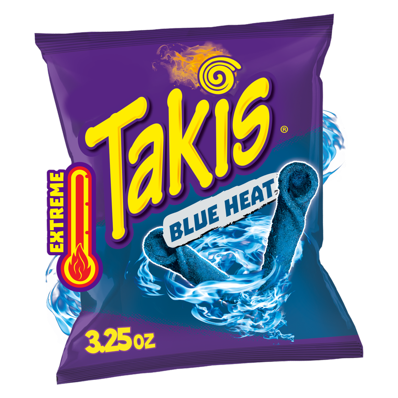 Takis Blue Heat Spicy Rolled Tortilla Chips Snack Size Bag 3.25oz