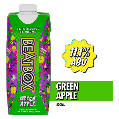 Beatbox Green Apple 500ml 11.1% ABV Wine Party Punch