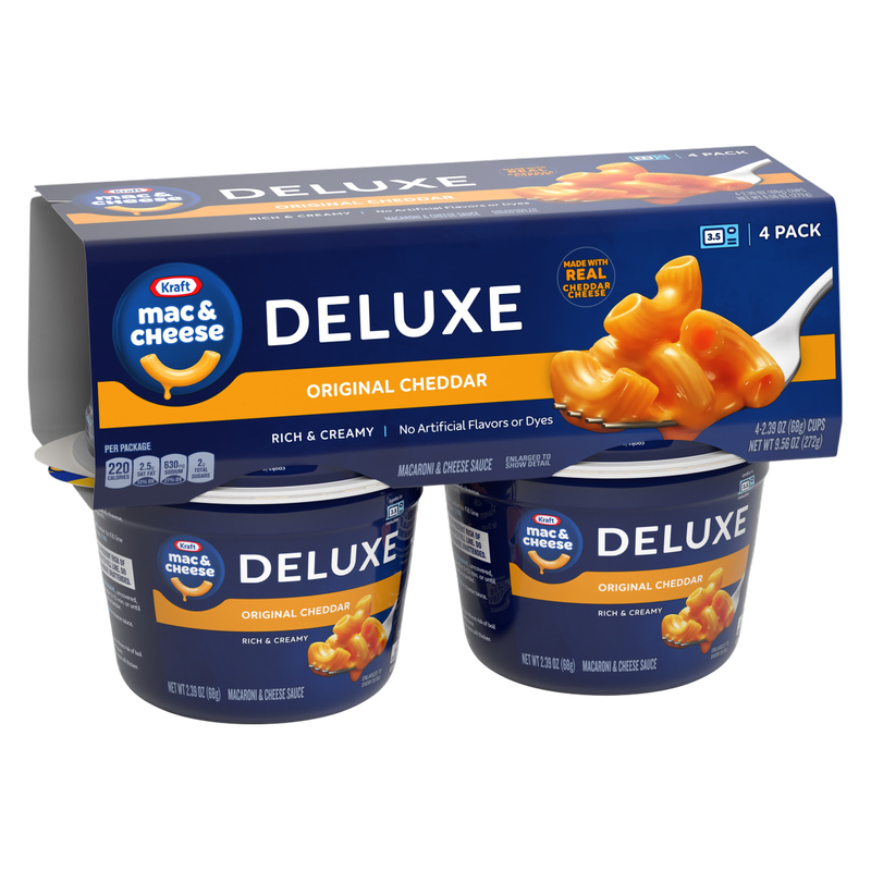 Kraft Deluxe Original Macaroni & Cheese Cups, 4ct.