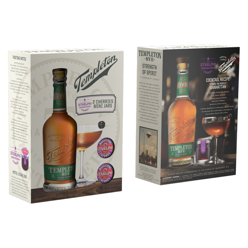 Templeton Rye Whiskey 4 Yr Gift Pack 750ml