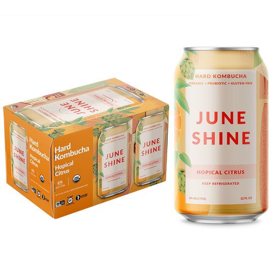JuneShine Hopical Citrus Hard Kombucha 6pk 12oz Can 6.0% ABV