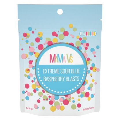 Mama V's Extreme Sour Blue Raspberry Blasts, 4 oz