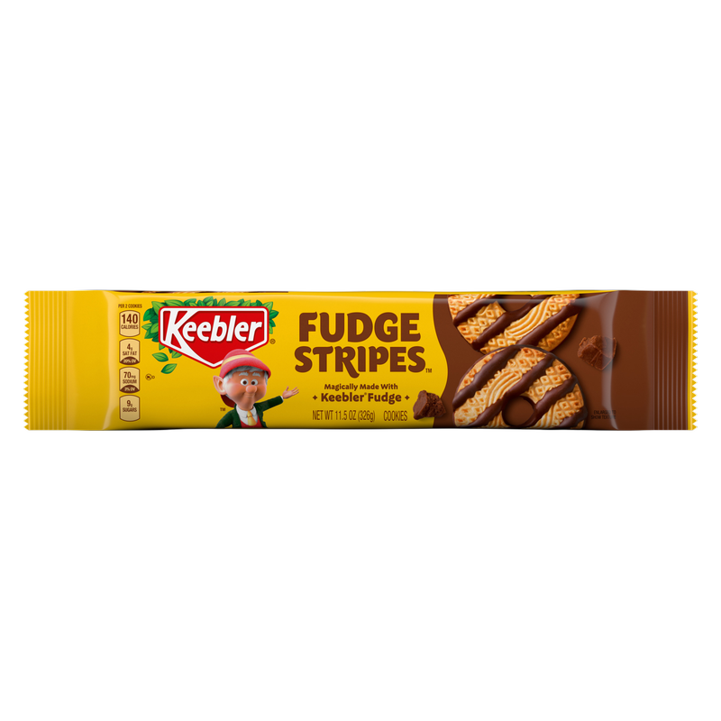 Keebler Fudge Stripes, Original Shortbread Cookies Coated in Keebler Fudge, 11.5 oz