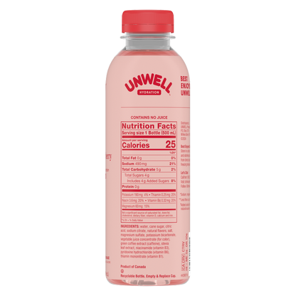 Unwell Strawberry Hydration Drink 16.9oz Btl