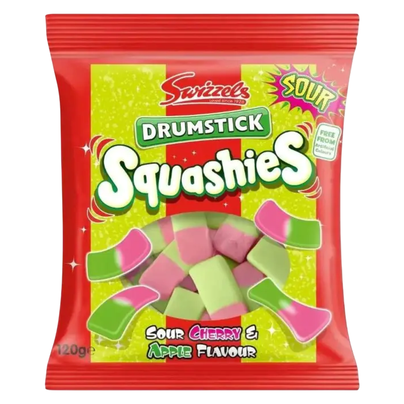 Swizzels Drumstick Squashies Sour Cherry & Apple, 3.88 oz