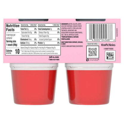 Jell-O Sugar Free Strawberry Jello Cups, 4ct