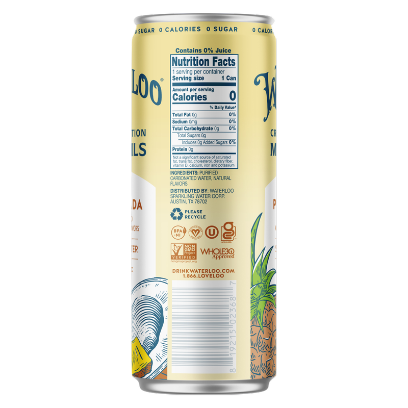 Waterloo Pina Colada Sparkling Water 6pk 12oz Can