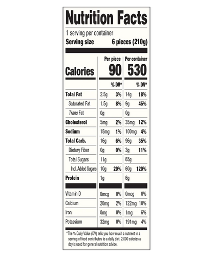 Bubbies Churro Mochi Ice Cream 6ct